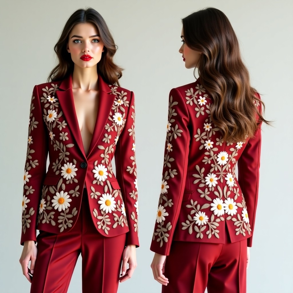 Refined Leaf and Flower Jacket