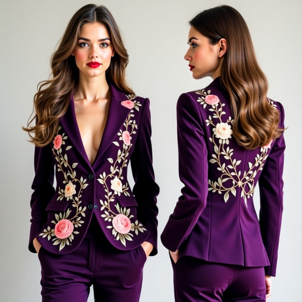 Luxury Leaf Scroll Embroidered Jacket
