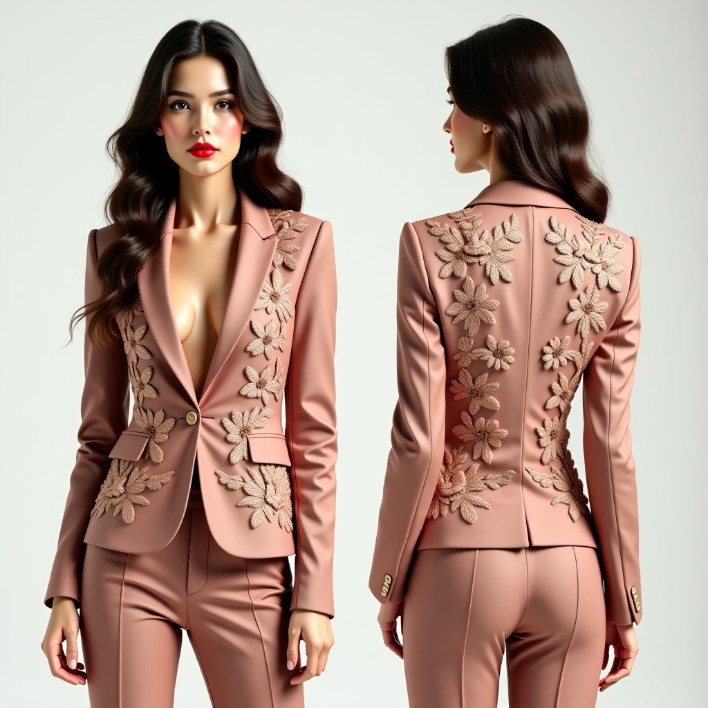 Elegant Floral Couture Occasion Jacket