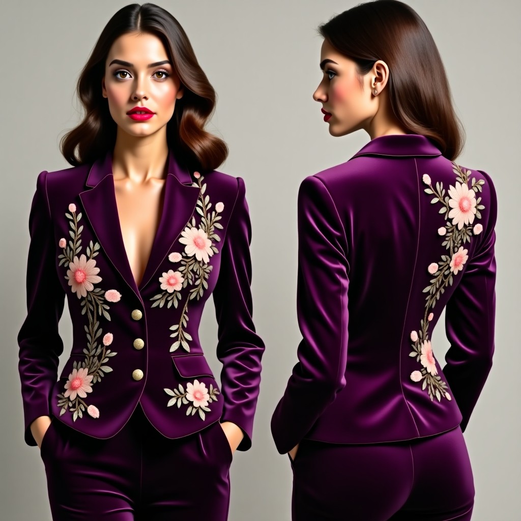 Sophisticated Floral Embroidery Heritage Jacket