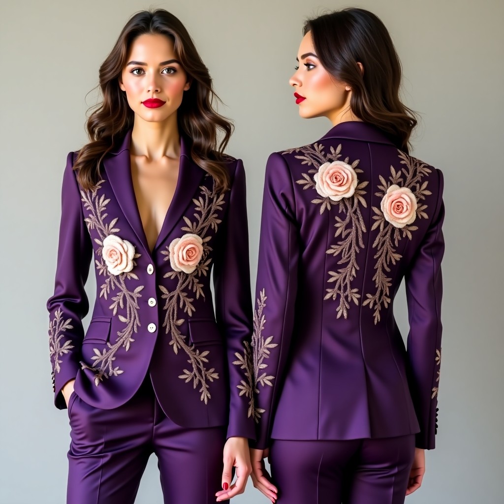 Ornate Floral Motif Embroidered Jacket