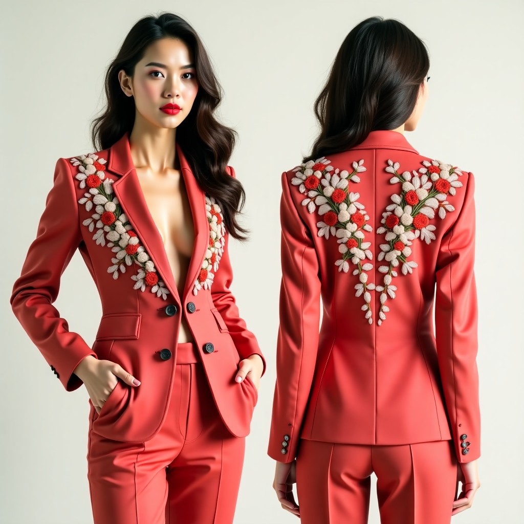 Contemporary Floral Embroidered Jacket