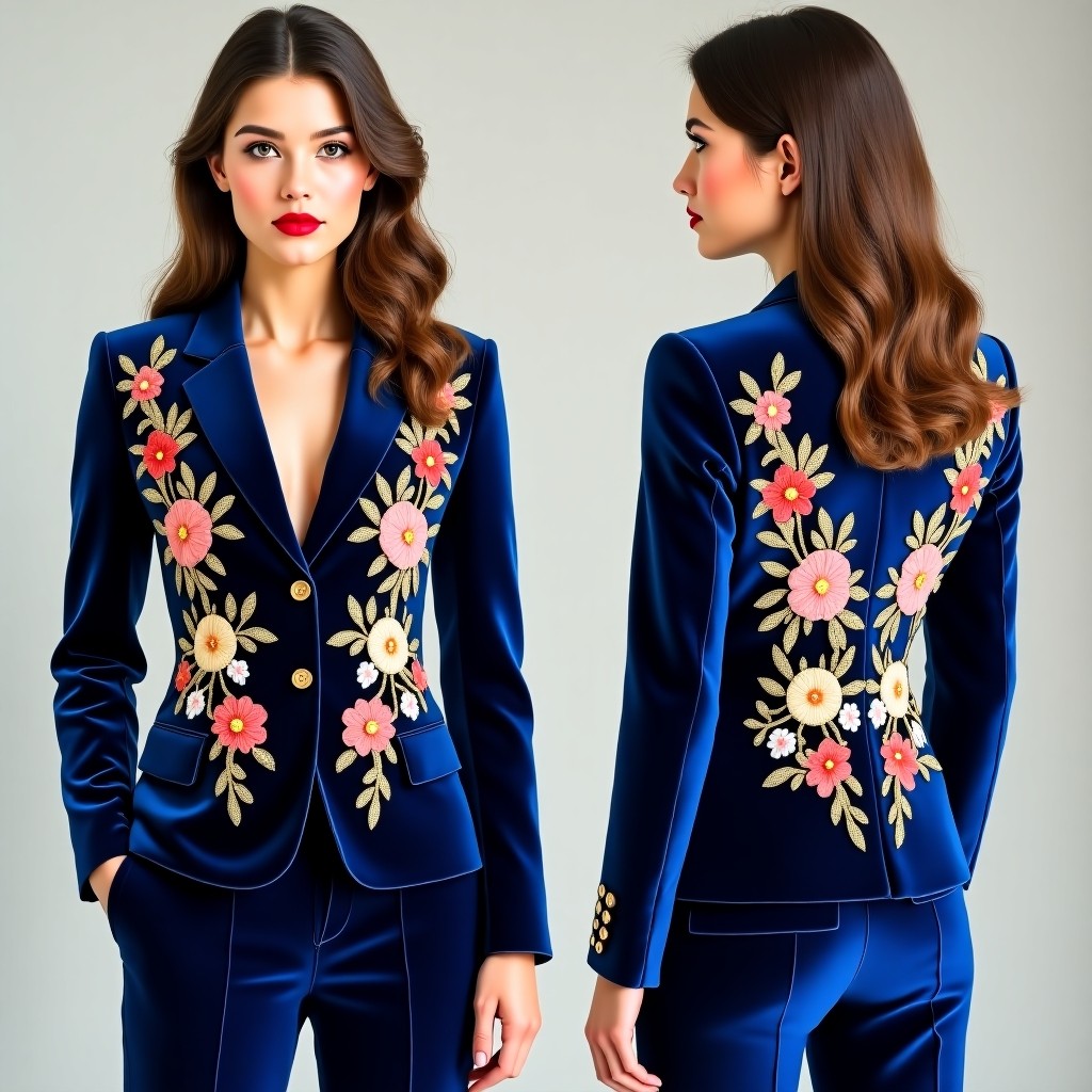 Romantic Floral Trail Embroidered Jacket