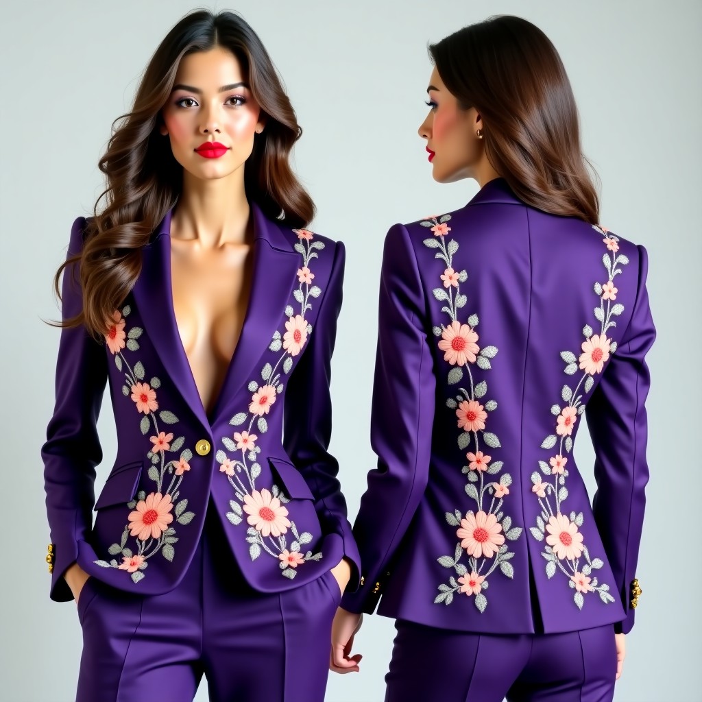 Rich Botanical Motif Jacket