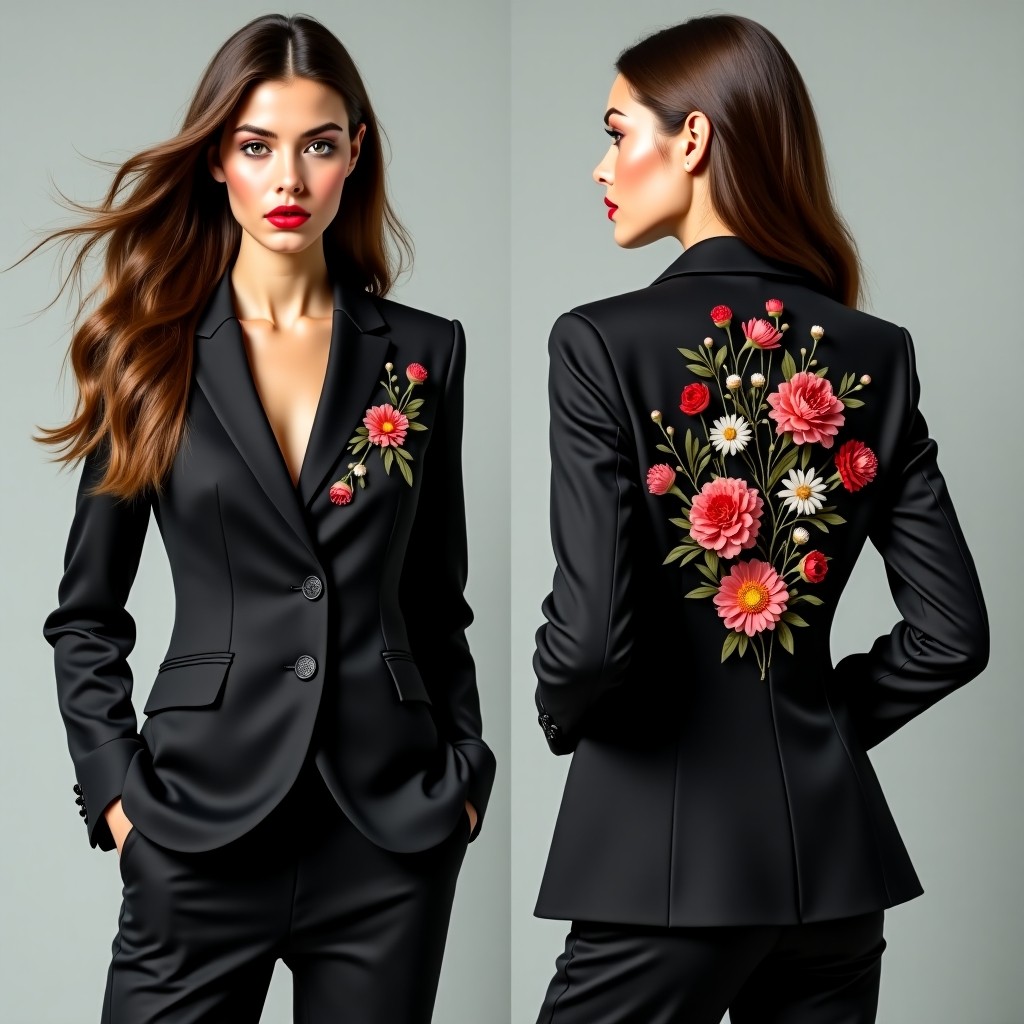 Refined Floral Collar Jacket