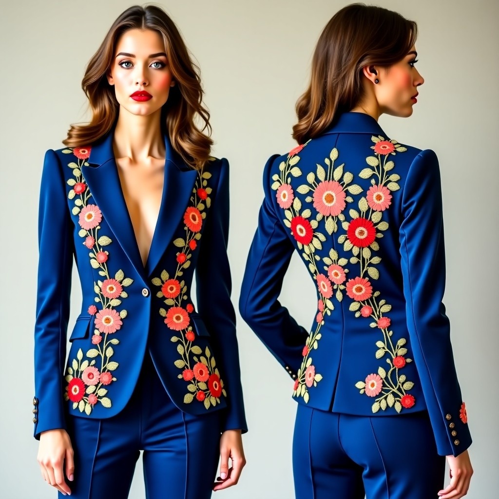 Graceful Floral Shoulder Jacket