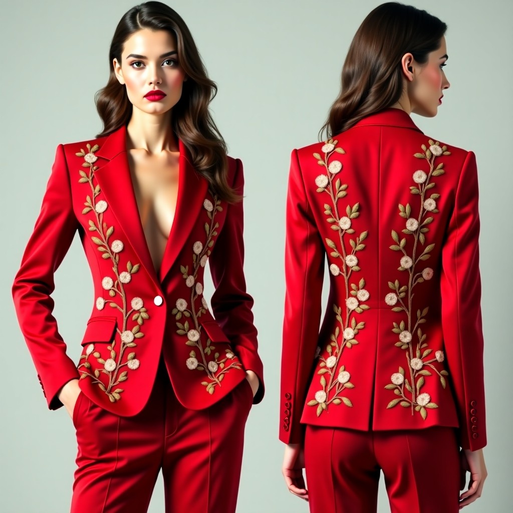 Refined Floral Motif Jacket