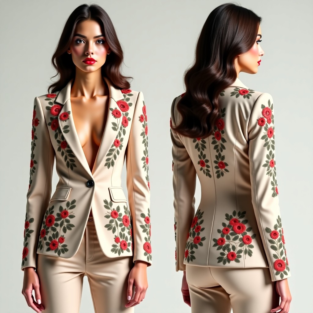Elegant Botanical Crossover Jacket