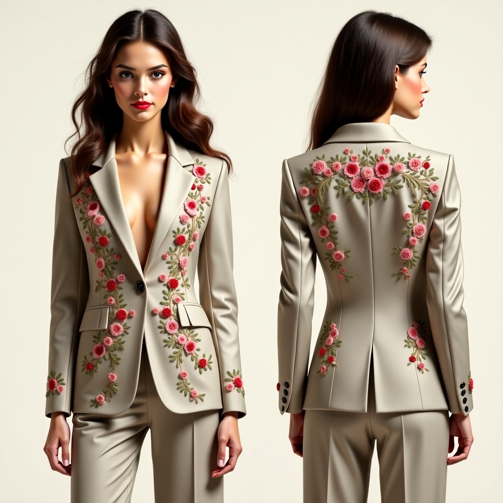 Chic Botanical Embroidered Jacket