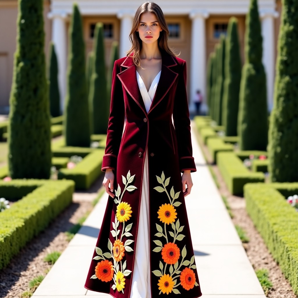 Royal Moroccan Botanical Embroidery Gown