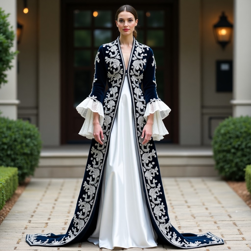 Regal Floral Heritage Moroccan Dress