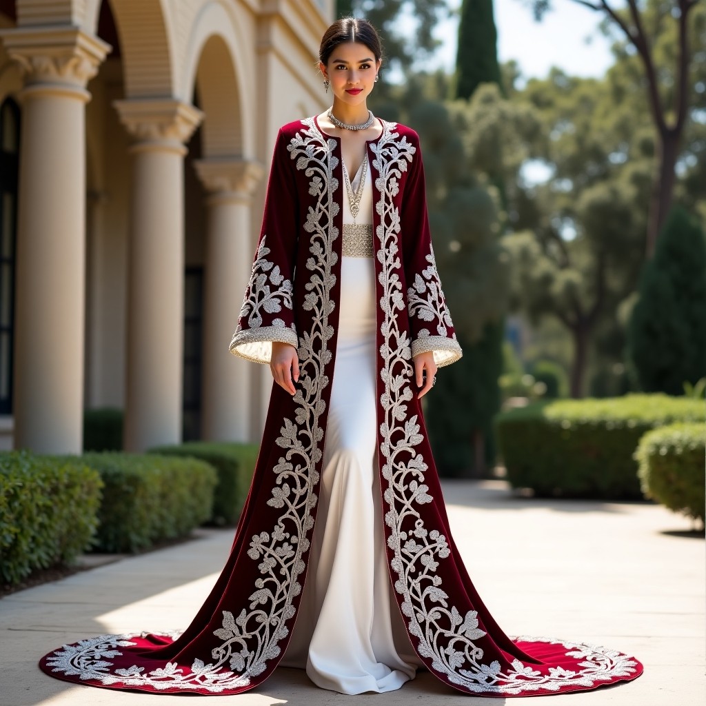 Ornate Moroccan Garden Embroidery Couture