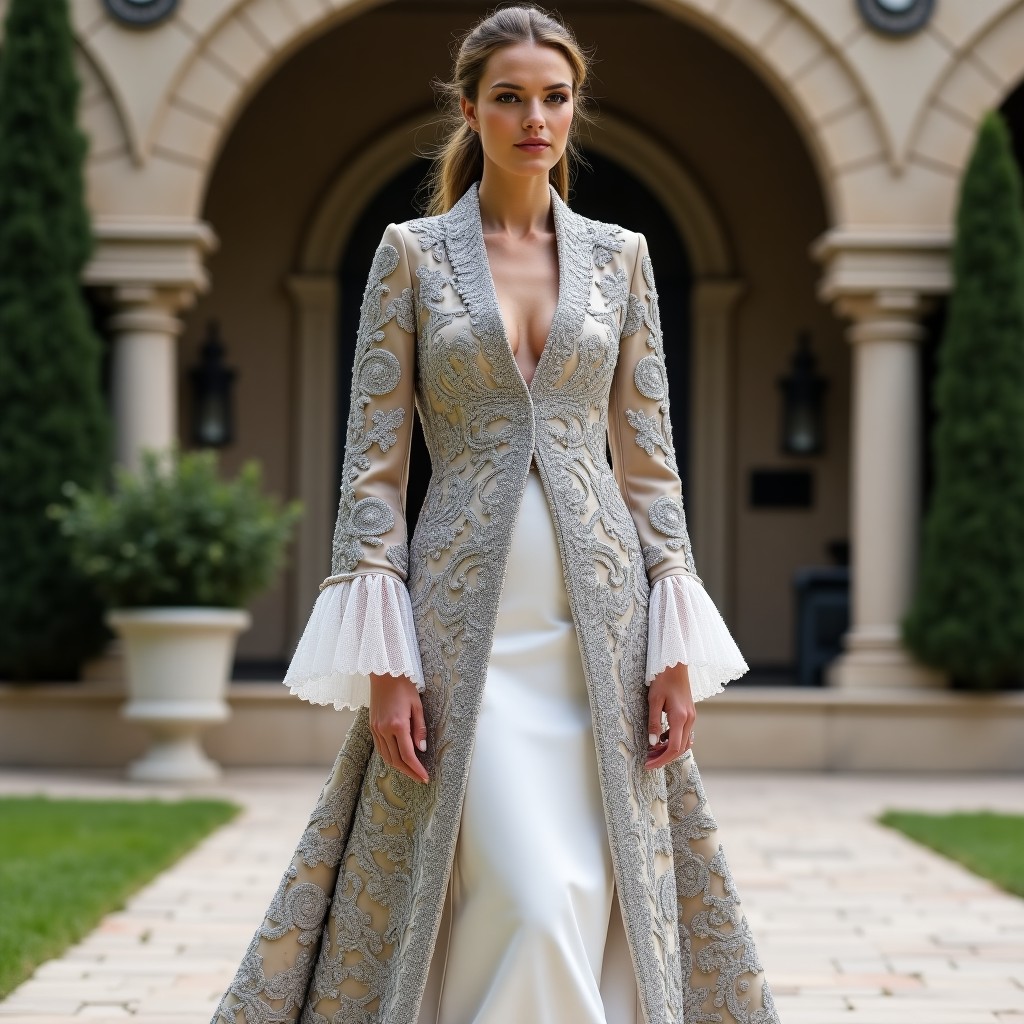 Moroccan Royal Floral Embroidery Ensemble
