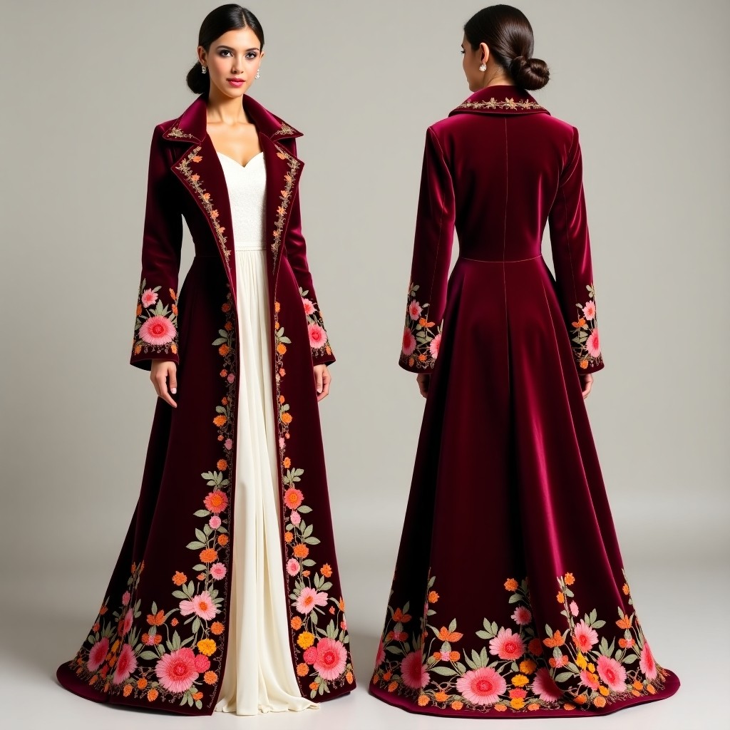 Sophisticated Arabesque Embroidered Gown