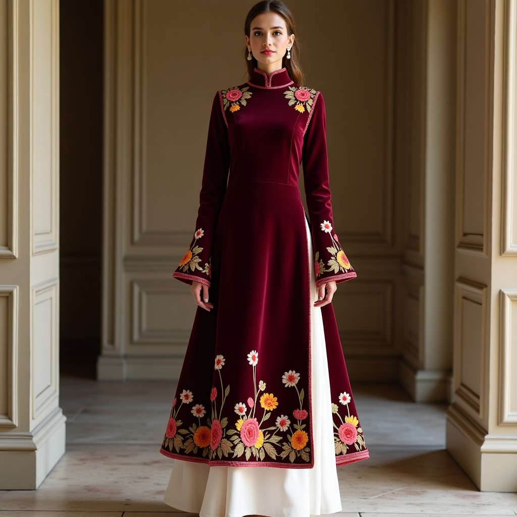 Refined Moroccan Floral Heritage Gown