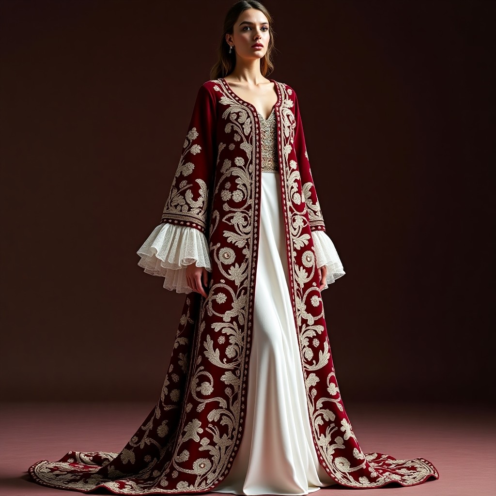 Elegant Moroccan Petal Heritage Couture