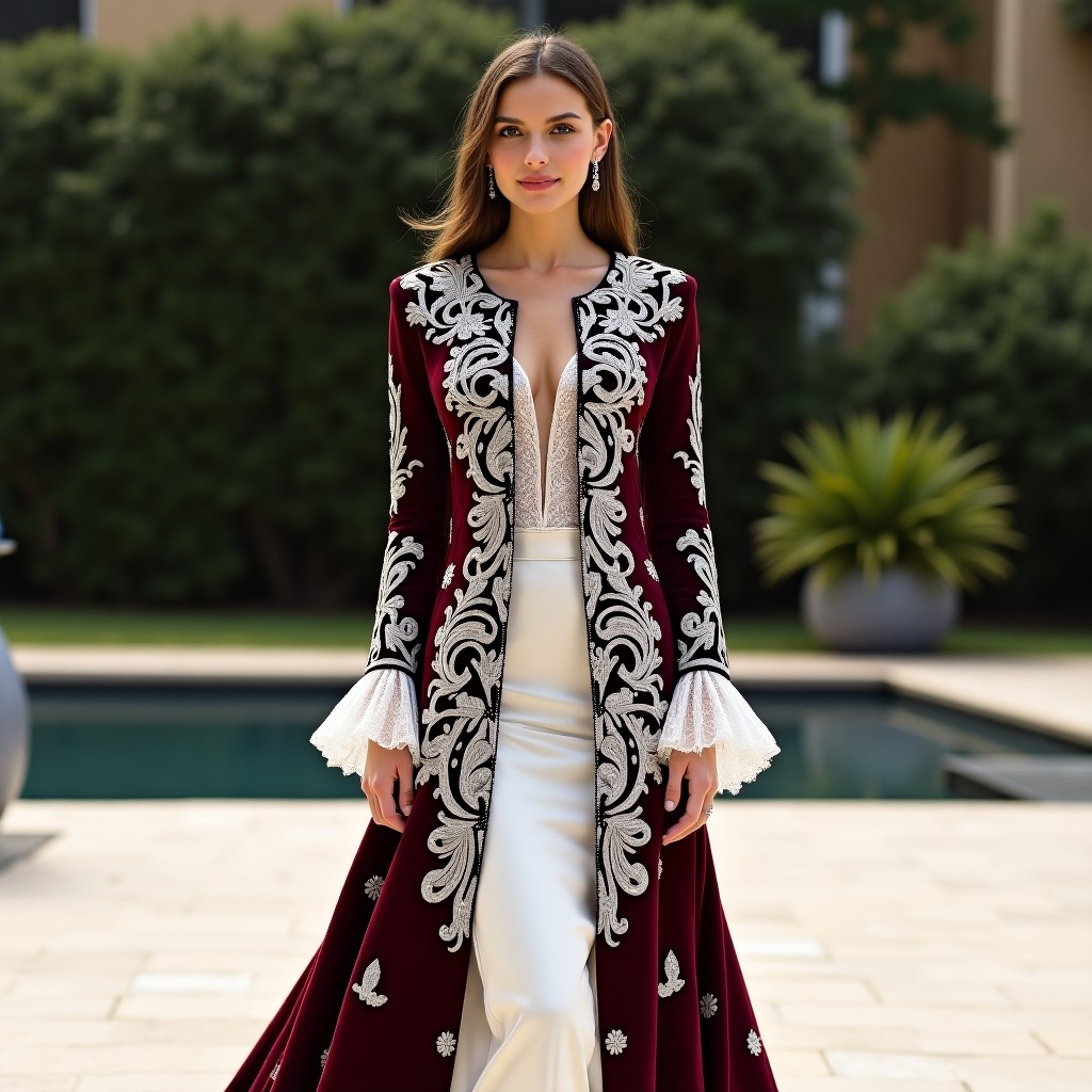 Luxury Moroccan Floral Vine Evening Wear