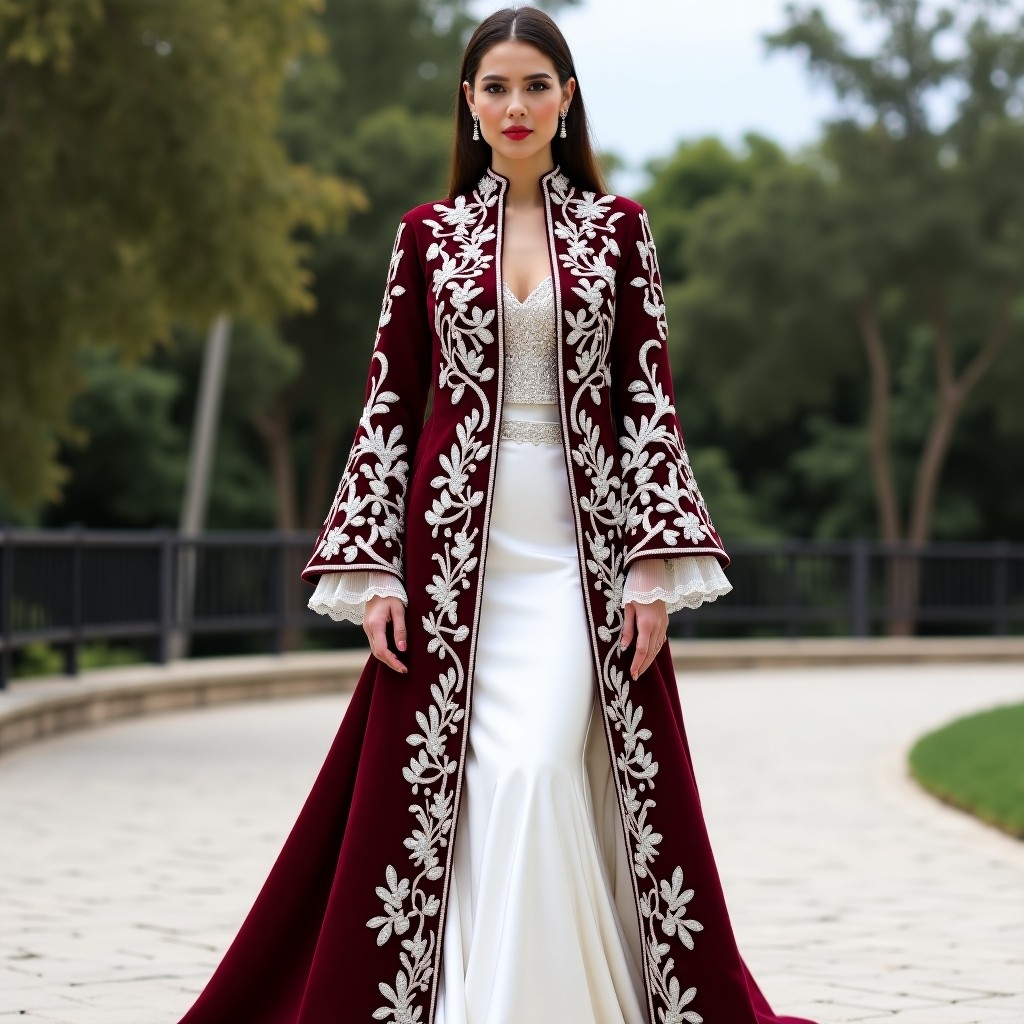 Majestic Moroccan Arabesque Floral Gown