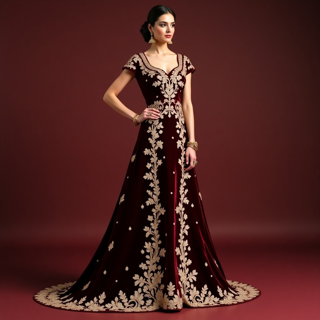 Majestic Macedonian Floral Folk Dress