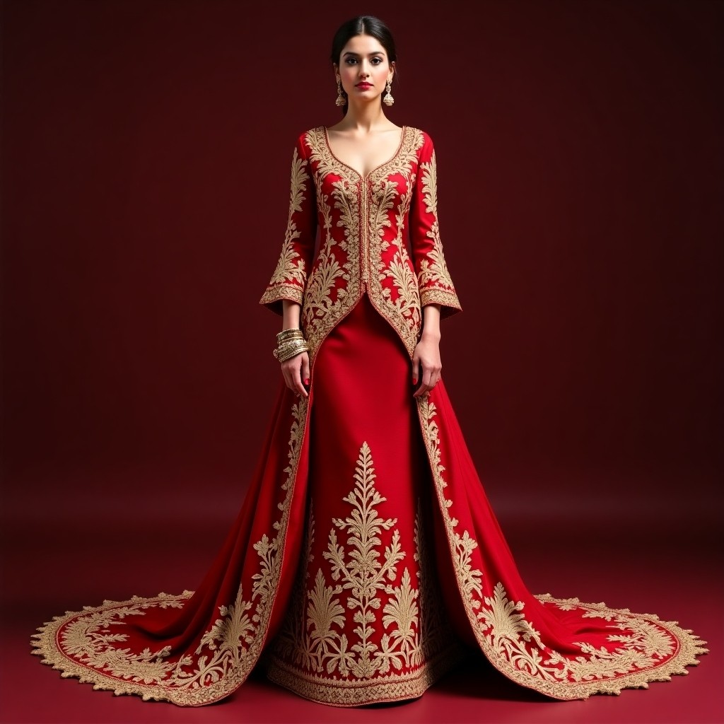 Exquisite Macedonian Blossom Trail Dress