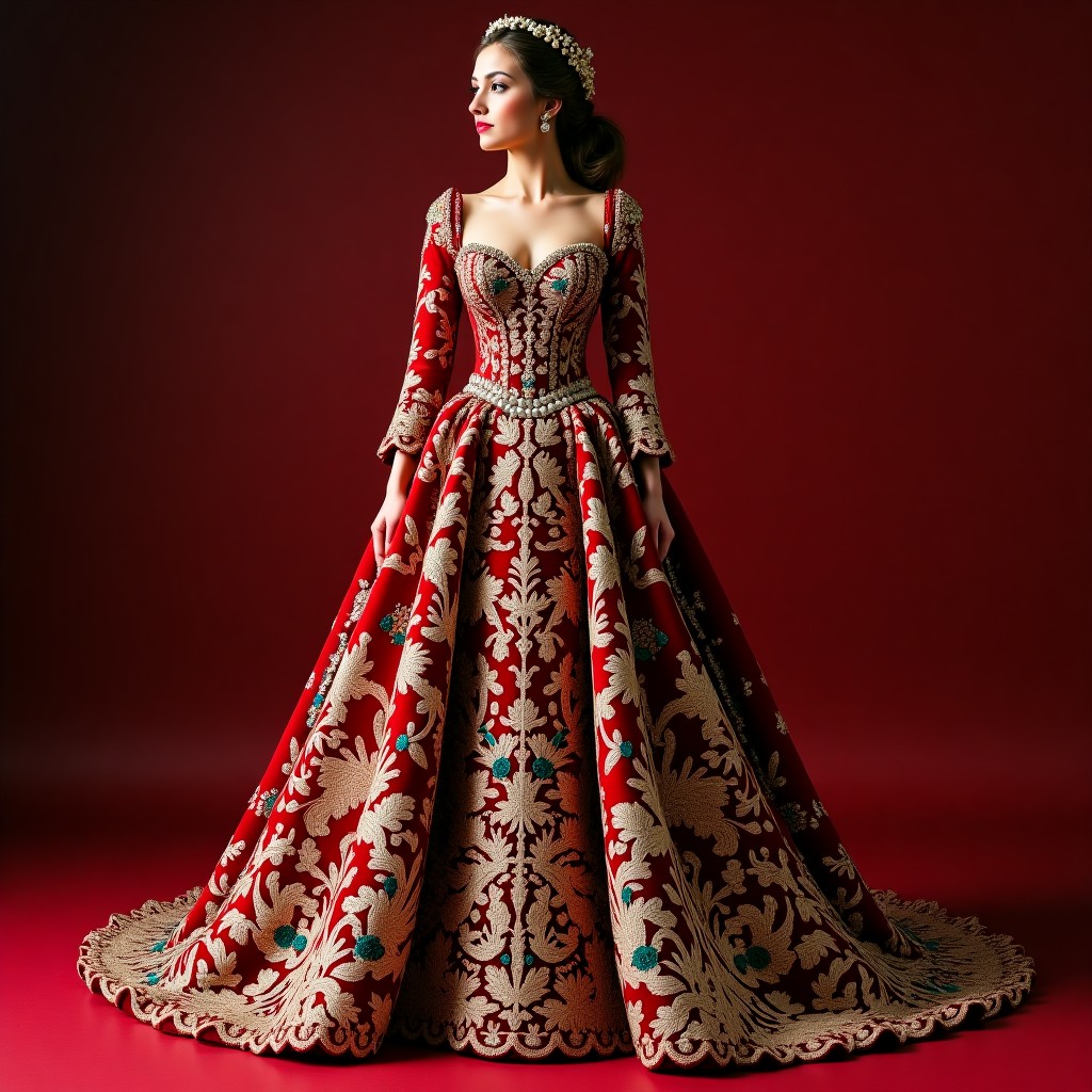 Magnificent Macedonian Floral Heritage Gown