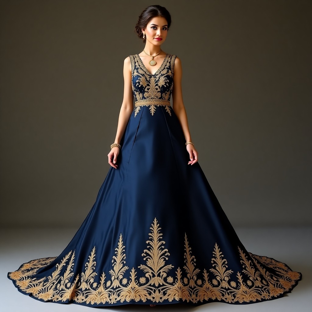 Sophisticated Macedonian Garden Border Dress