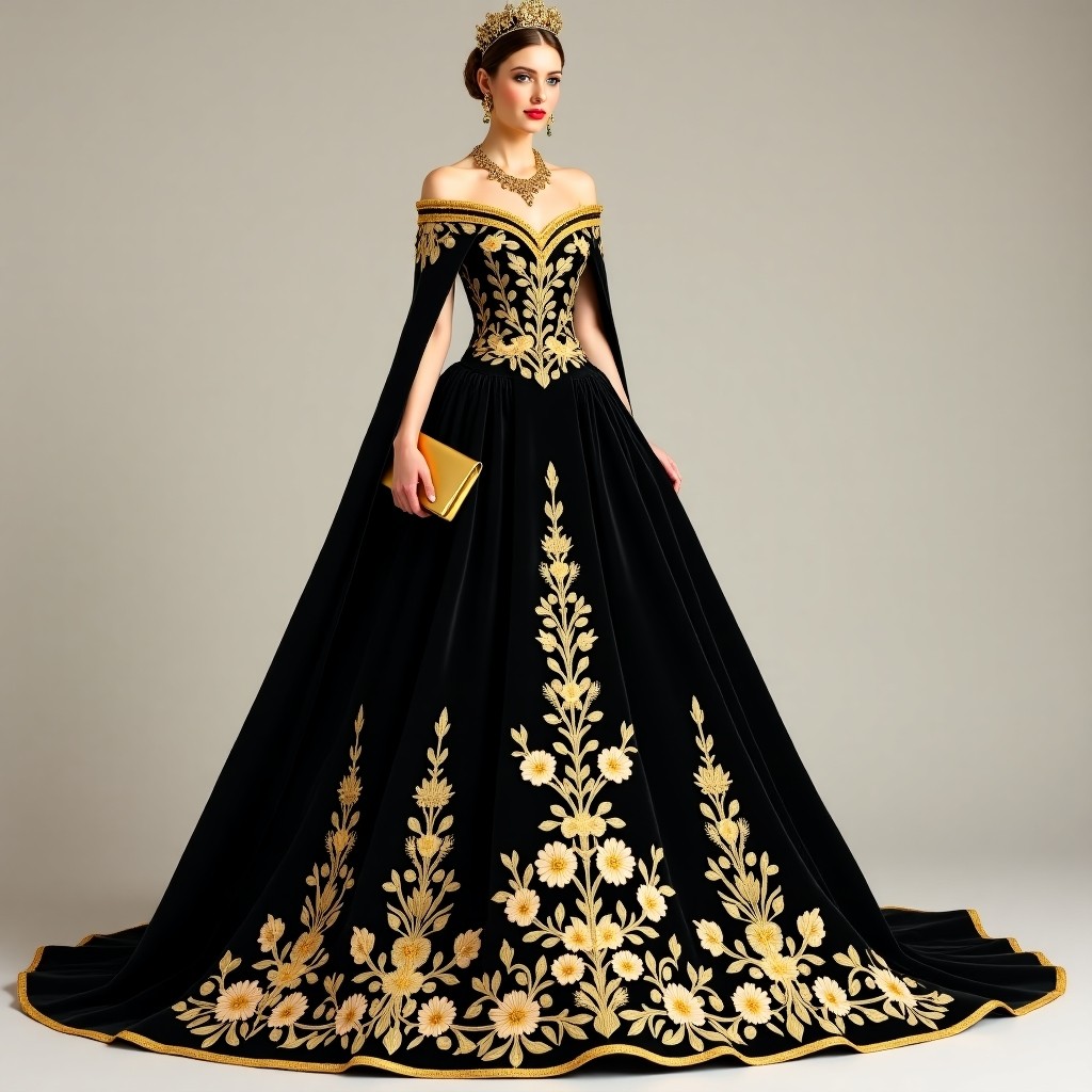 Majestic Macedonian Ornamental Border Gown