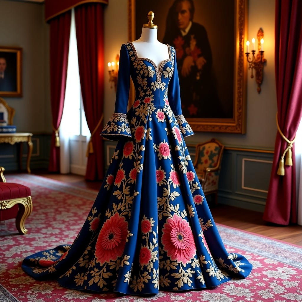 Elegant Nature-Inspired Couture Ball Gown