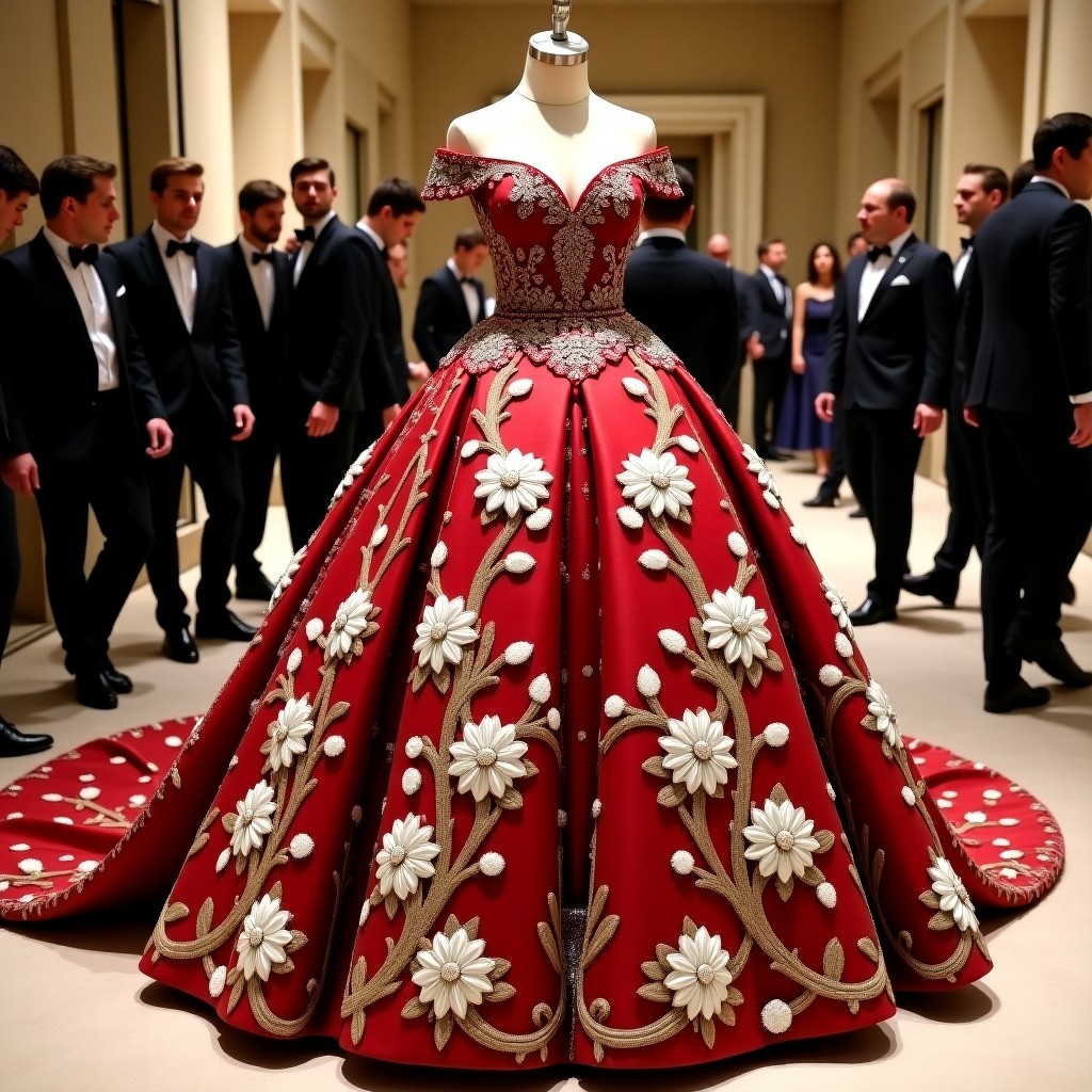 Grand Floral Arabesque Ball Gown