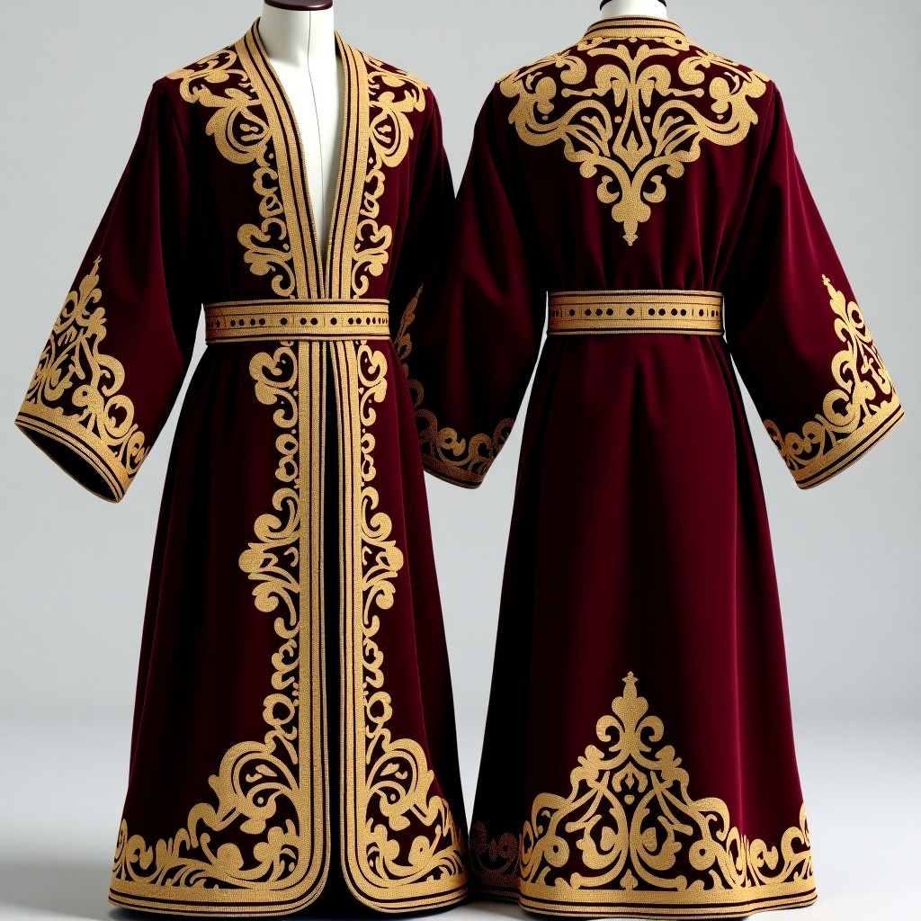 Women's Festive Jacket with Elaborate Floral Scrollwork