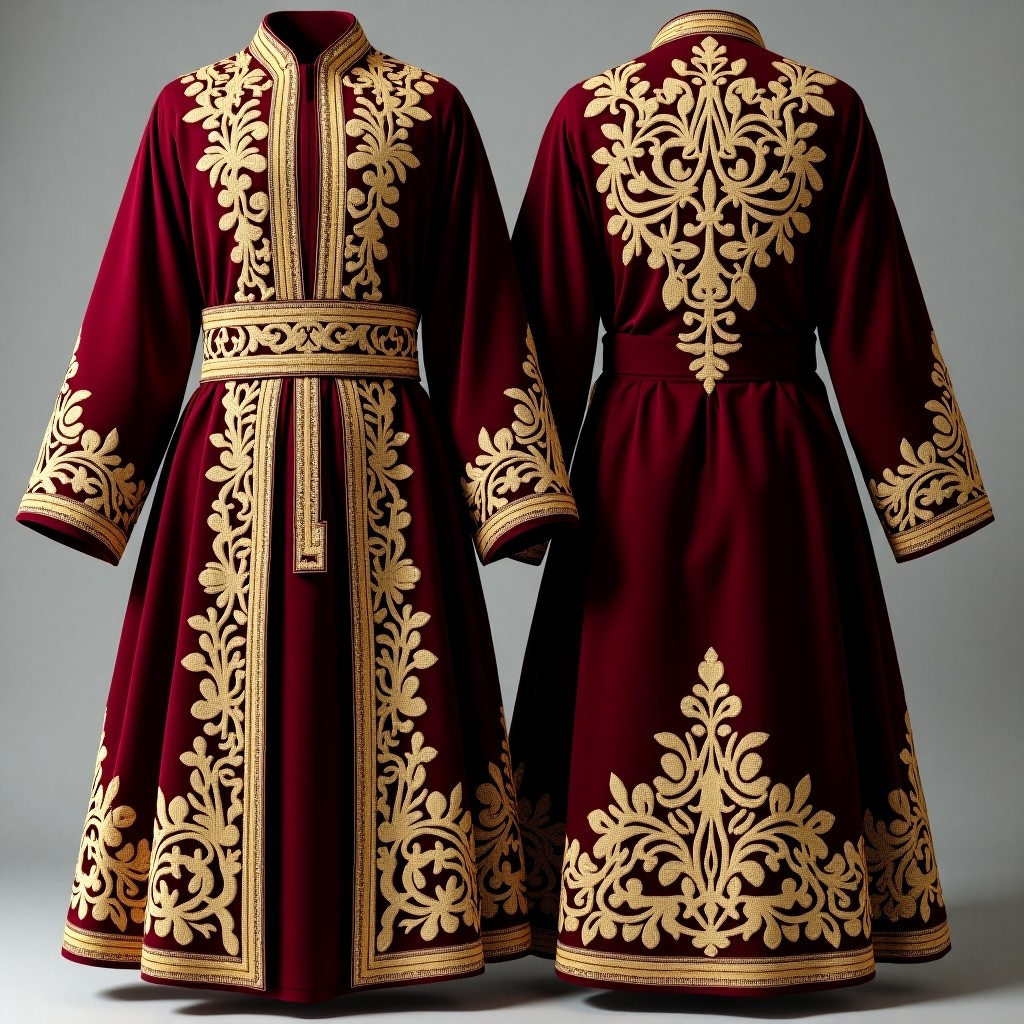 Women's Elegant Jacket with Symmetrical Botanical Embellishment